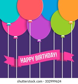 Birthday card with balloons