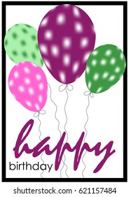 Birthday card with balloons.