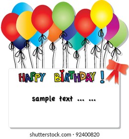 Birthday card with balloons