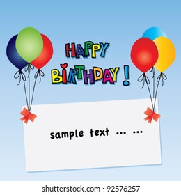 Birthday card with balloons