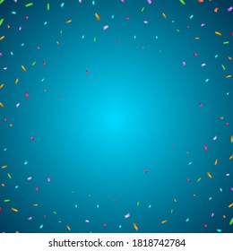 Birthday Card with Balloons , Confetti and Curling Streamer or Party Serpentine . Isolated Vector Illustration