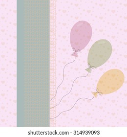 Birthday card. Balloons gift card.