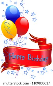 Birthday card with balls