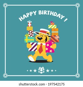 birthday card with bear
