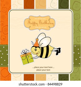 birthday card with bee