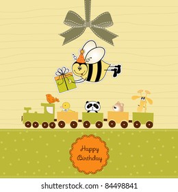 birthday card with bee