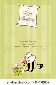 birthday card with bee