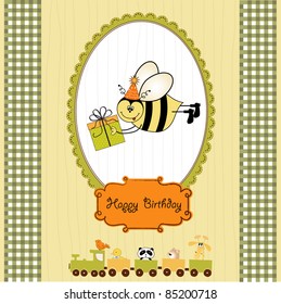 birthday card with bee