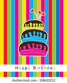 birthday card with a big cake