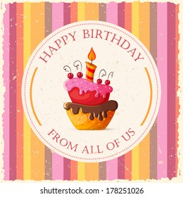 Tarjeta de cumpleaños con pastel