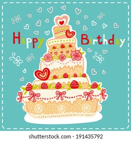 birthday card with cake