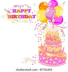 Birthday card with cake
