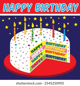 birthday card with birthday cake design