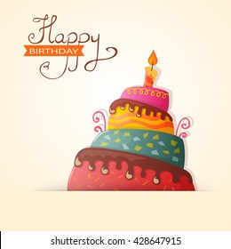 birthday card with cake. eps10