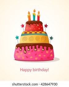 birthday card with cake. eps10