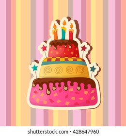 birthday card with cake. eps10