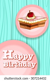 Birthday card with cake illustration