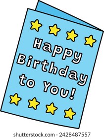 Birthday Card Cartoon Colored Clipart Illustration