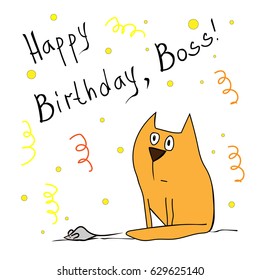 Birthday card with cat 