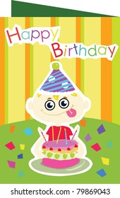 birthday card and children