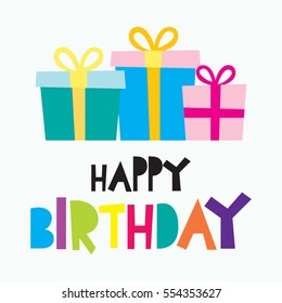 Birthday card for children illustration template