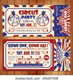 Birthday card with Circus Ticket