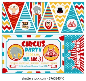 Birthday card with Circus Ticket