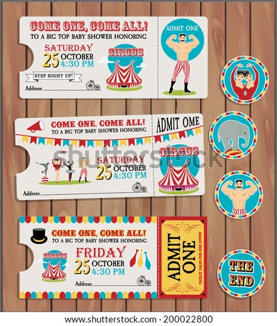 Birthday card with Circus Ticket