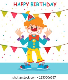 birthday card with clown