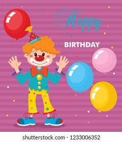 birthday card with clown
