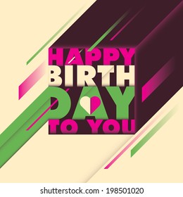 Birthday card with conceptual design. Vector illustration.