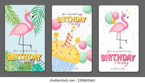 Birthday Card, Congratulation Template Vector Illustration EPS10