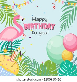 Birthday Card, Congratulation Template Vector Illustration EPS10