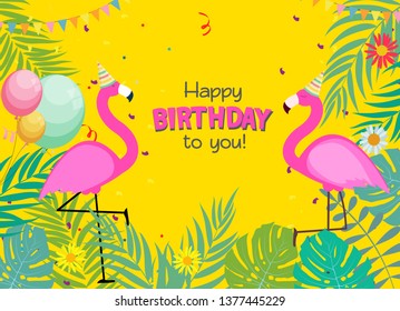 Birthday Card, Congratulation Template Vector Illustration EPS10