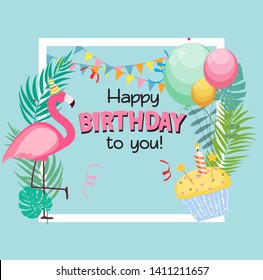 Birthday Card, Congratulation Template Vector Illustration EPS10