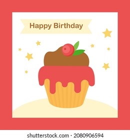 It is a birthday card with a cupcake.