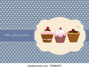 Tarjeta de cumpleaños con bizcocho
