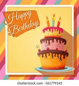 birthday card with cupcake. eps10