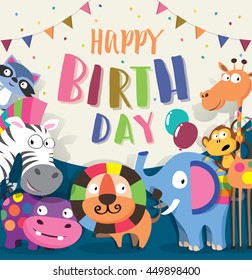 Tarjeta de cumpleaños con un animal lindo