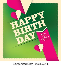 Diseño de tarjetas de cumpleaños en color. Ilustración vectorial.
