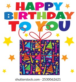 Birthday card design with present
