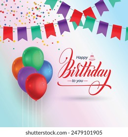 Birthday card design template, Happy birthday flyer design