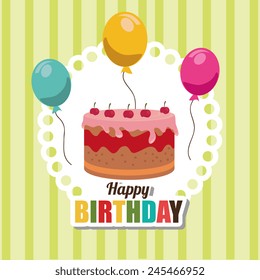 Birthday card design, vector illustration.