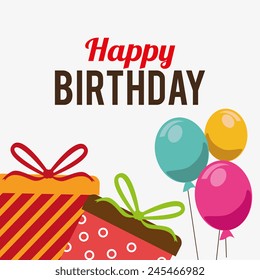 Birthday card design, vector illustration.