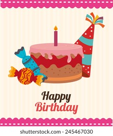 Birthday card design, vector illustration.