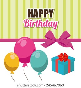 Birthday card design, vector illustration.
