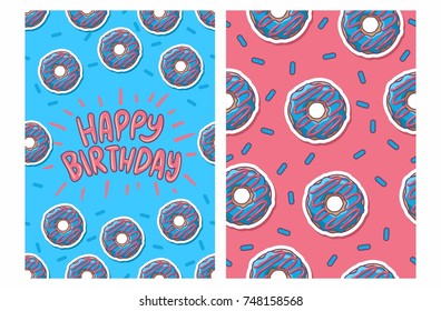 birthday card with donut pattern