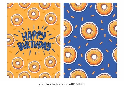 birthday card with donut pattern