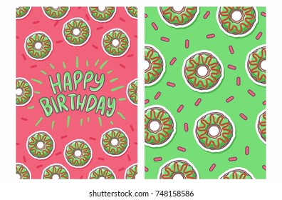 birthday card with donut pattern