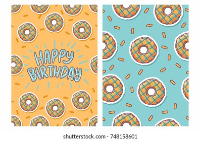 birthday card with donut pattern